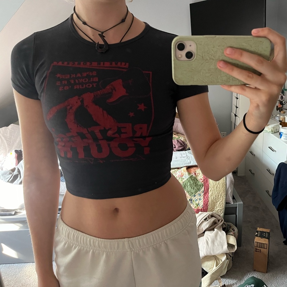 Hollister black band baby tee